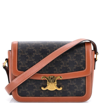 Celine Triomphe Shoulder Bag Triomphe Coated Canvas Medium