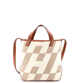 Hermes Cabas H en Biais Tote Canvas with Leather 27