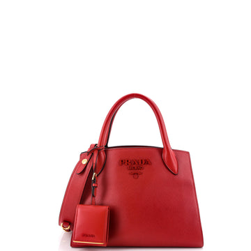 Prada Monochrome Tote Saffiano with City Calf Small