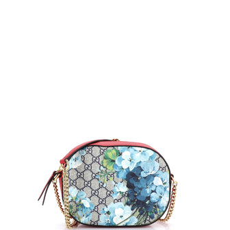 Gucci Chain Crossbody Bag Blooms Print GG Coated Canvas Mini