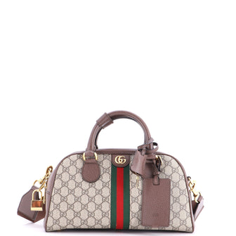 Gucci Ophidia Convertible Boston Top Handle Bag GG Coated Canvas with Leather Medium