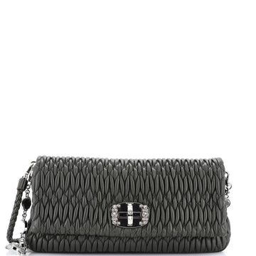 Miu Miu Crystal Clutch Matelasse Leather Medium