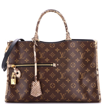 Louis Vuitton Popincourt NM Handbag Monogram Canvas with Python MM