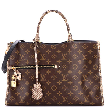 Louis Vuitton Popincourt NM Handbag Monogram Canvas with Python MM