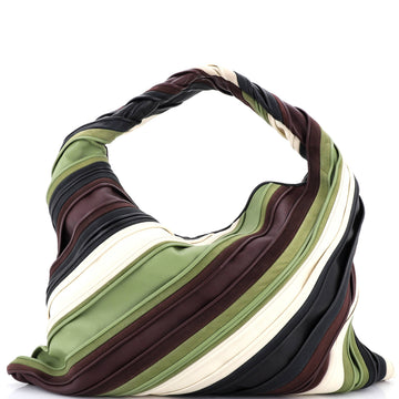 Bottega Veneta Hop Hobo Striped Leather and Suede Large