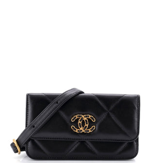 Chanel 19 Belt Phone Holder Bag Quilted Lambskin