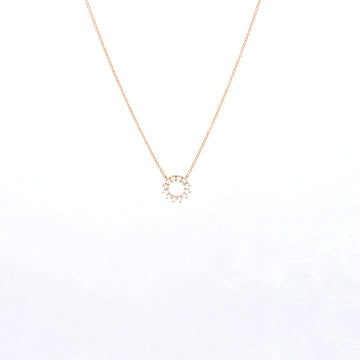 Tiffany & Co. Open Circle Pendant Necklace 18K Rose Gold with Diamonds Mini