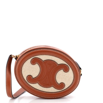 Celine Triomphe Oval Crossbody Bag Canvas and Leather