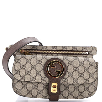 Gucci Blondie Flap Pocket Belt Bag GG Coated Canvas