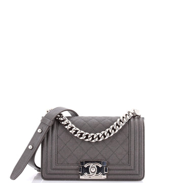 Chanel Boy Flap Bag Quilted Caviar Small