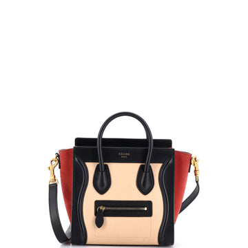 Celine Tricolor Luggage Bag Leather Nano