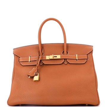 Hermes Birkin Handbag Brown Togo with Gold Hardware 35