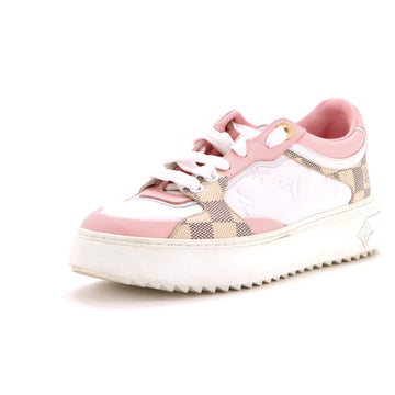 Louis Vuitton Women's Time Out Sneakers Monogram Embossed Leather and Damier