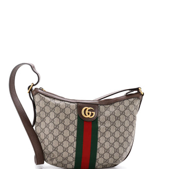 Gucci Ophidia Half Moon Hobo GG Coated Canvas Small
