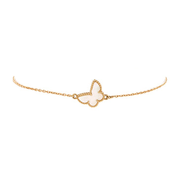 Van Cleef & Arpels Sweet Alhambra Butterfly Bracelet 18K Yellow Gold and Mother of Pearl