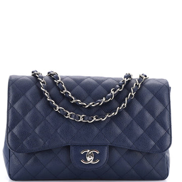 Chanel Classic Single Flap Bag Quilted Caviar Jumbo