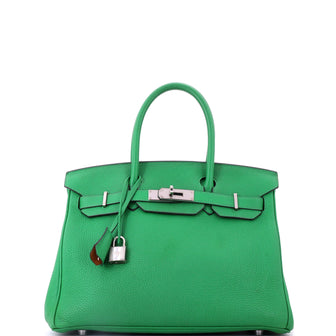 Hermes Birkin Handbag Verso Togo with Palladium Hardware 30