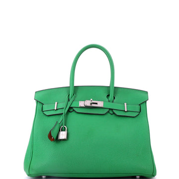 Hermes Birkin Handbag Verso Togo with Palladium Hardware 30