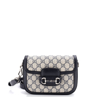 Gucci Horsebit 1955 Shoulder Bag GG Coated Canvas with Leather Mini