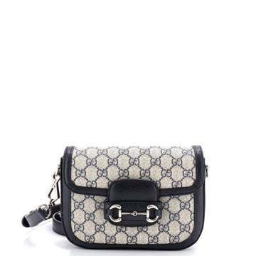 Gucci Horsebit 1955 Shoulder Bag GG Coated Canvas with Leather Mini