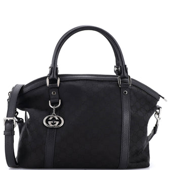 Gucci Britt Convertible Dome Satchel GG Canvas Medium