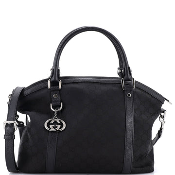 Gucci Britt Convertible Dome Satchel GG Canvas Medium