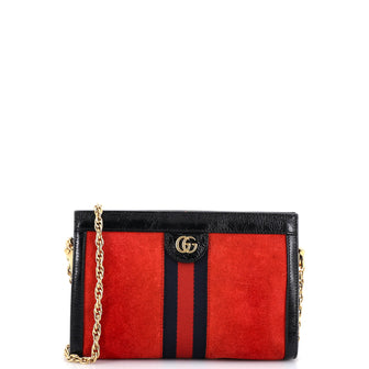 Gucci Ophidia Chain Shoulder Bag Suede Small