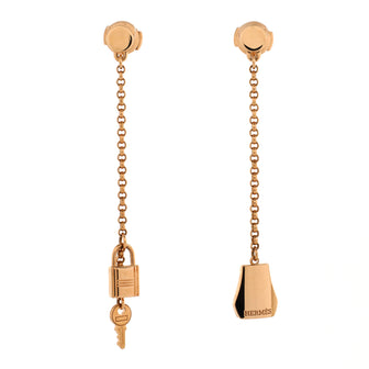 Hermes Kelly Clochette Drop Earrings 18K Rose Gold