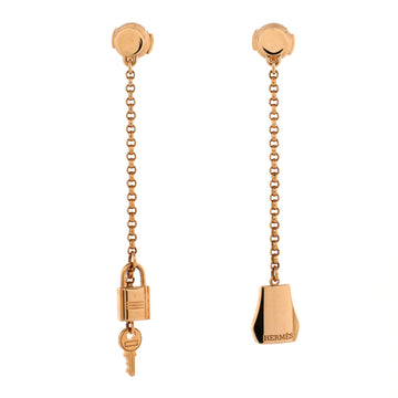 Hermes Kelly Clochette Drop Earrings 18K Rose Gold