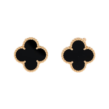 Van Cleef & Arpels Vintage Alhambra Earrings 18K Yellow Gold and Onyx