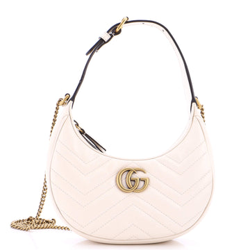 Gucci GG Marmont Half Moon Hobo Matelasse Leather Mini