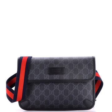 Gucci Web Flap Belt Bag GG Coated Canvas