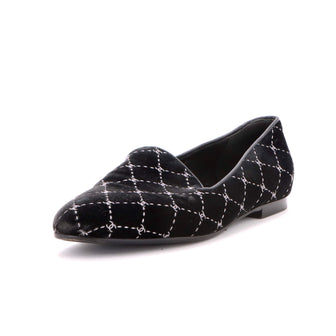 Chanel Women's CC Loafers Stitched Velvet