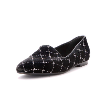 Chanel Women's CC Loafers Stitched Velvet