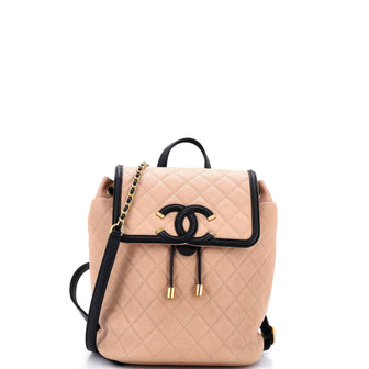 Chanel Filigree Backpack Quilted Caviar Small
