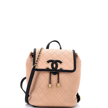 Chanel Filigree Backpack Quilted Caviar Small