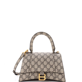 Gucci x Balenciaga The Hacker Project Hourglass Top Handle Bag GG Coated Canvas Small