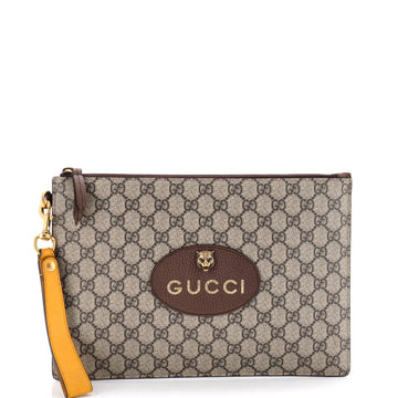 Gucci Neo Vintage Wristlet Pouch GG Coated Canvas