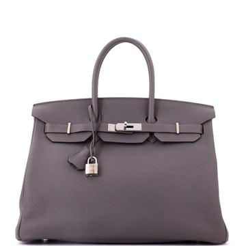 Hermes Birkin Handbag Grey Togo with Palladium Hardware 35