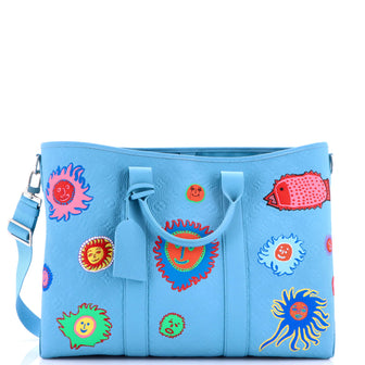 Louis Vuitton Weekend Tote Yayoi Kusama Faces Monogram Taurillon Leather