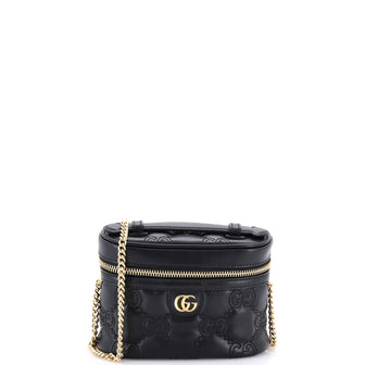 Gucci Top Handle Vanity Chain Bag GG Matelasse Leather Mini