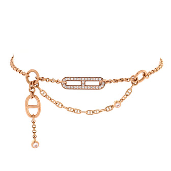 Hermes Chaine d'Ancre Chaos Bracelet 18K Rose Gold with Diamonds