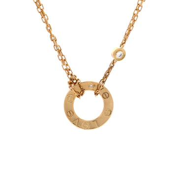 Cartier 2 Diamonds Love Pendant Necklace 18K Yellow Gold and Diamonds