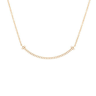 Tiffany & Co. T Smile Pendant Necklace 18K Yellow Gold and Diamonds Small
