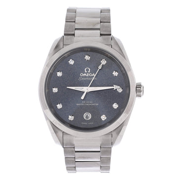 Omega Seamaster Aqua Terra 150M Co-Axial Master Chronometer Automatic Watch Stainless Steel with Diamond Markers and Shimmer Dial 38