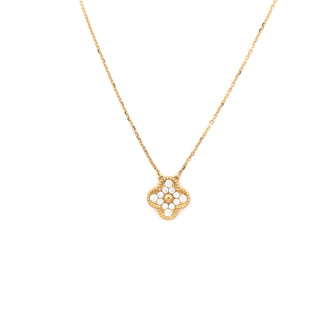 Van Cleef & Arpels Vintage Alhambra Pendant Necklace 18K Yellow Gold and Diamonds