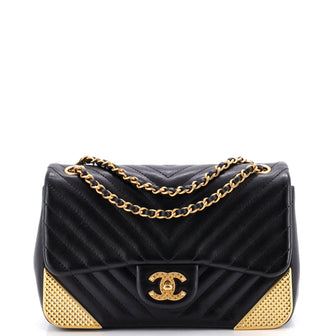 Chanel Rock the Corner Flap Bag Chevron Calfskin Mini