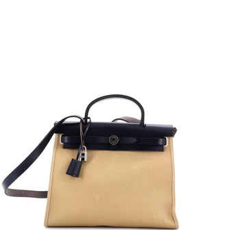 Hermes Herbag Zip Leather and Toile 31
