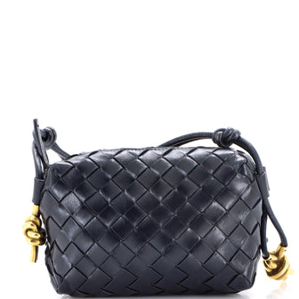 Bottega Veneta Loop Crossbody Bag Intrecciato Leather with Metal Knot Detail Mini