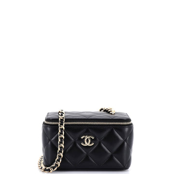 Chanel Resin Elegant Chain Vanity Case Quilted Lambskin Small
